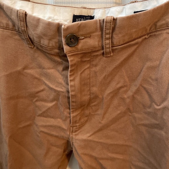 MEN'S J Crew Mercantile Flex Pants Slim Fit Size 30x32 Brown Khaki Stretch - Picture 2 of 7